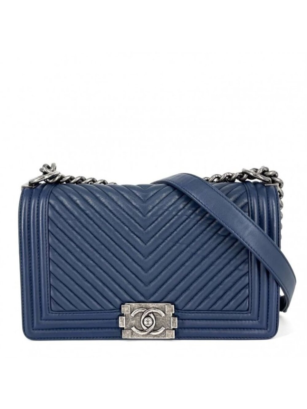 Chanel Shoulder Bag Boy Chain Chevron Crossbody - Picture 1 of 9